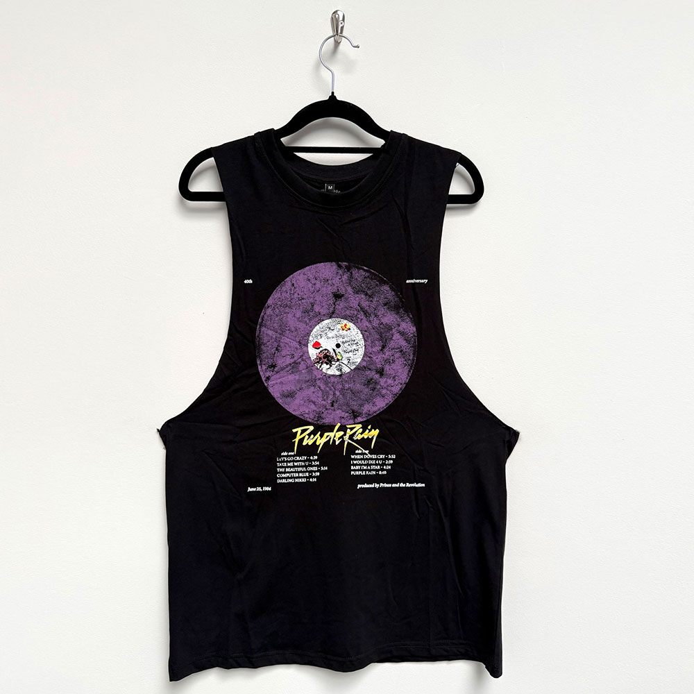 Prince - Purple Rain Disc Tanktop - Zwart